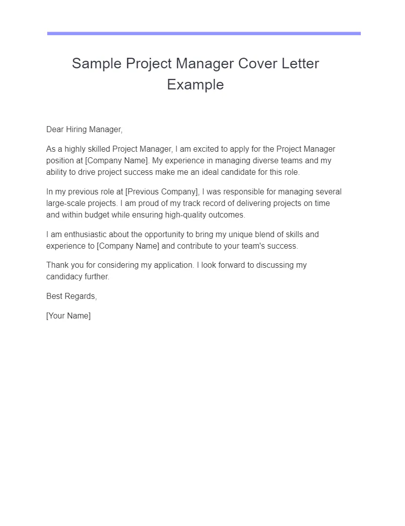 42501 it project manager cover letter structure