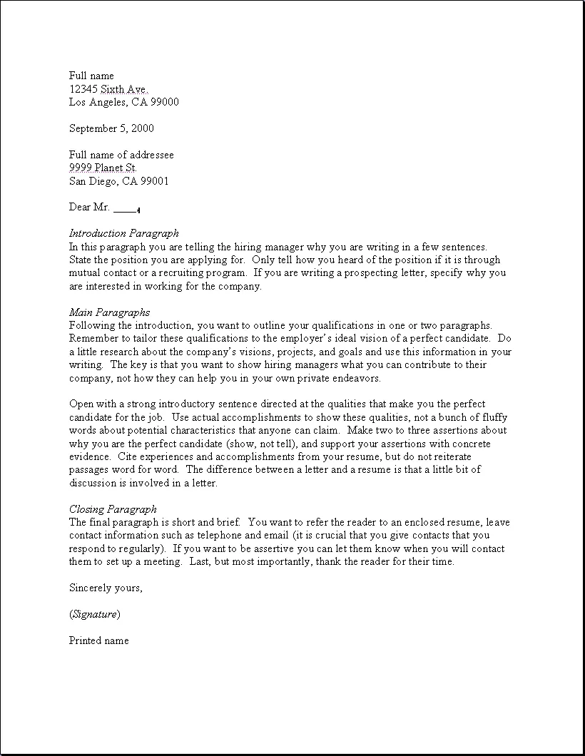 42516 cover letter formatting