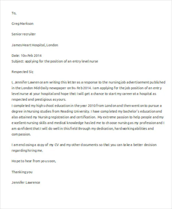 42518 entry level nursing closing