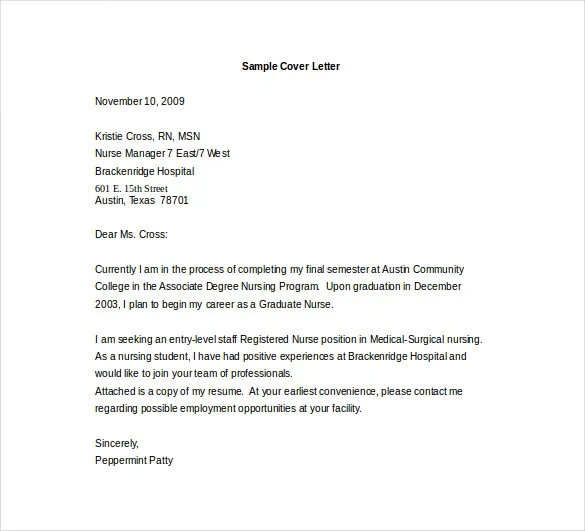 42518 nursing cover letter examples