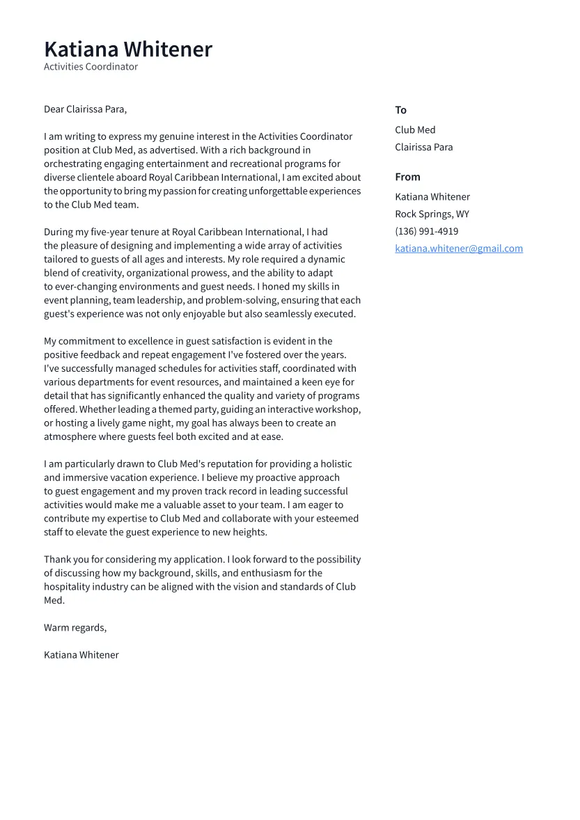 42533 activities coordinator cover letter guide 1