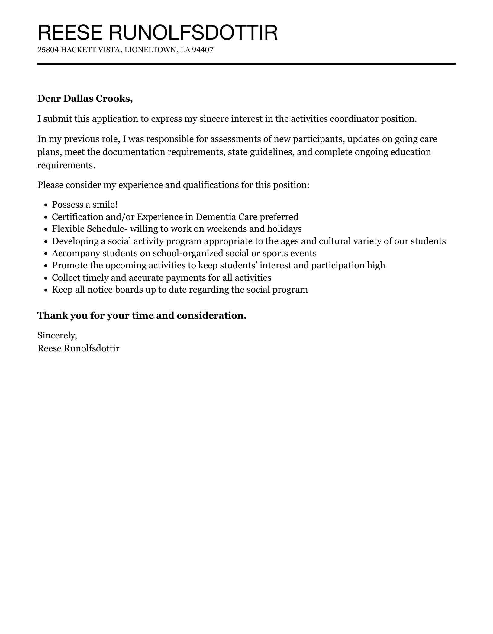 42533 activities coordinator cover letter guide 3