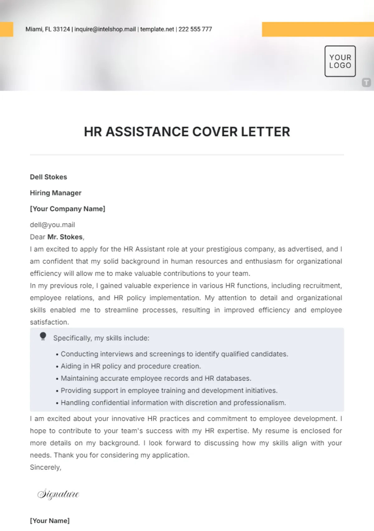 42536 cover letter formatting