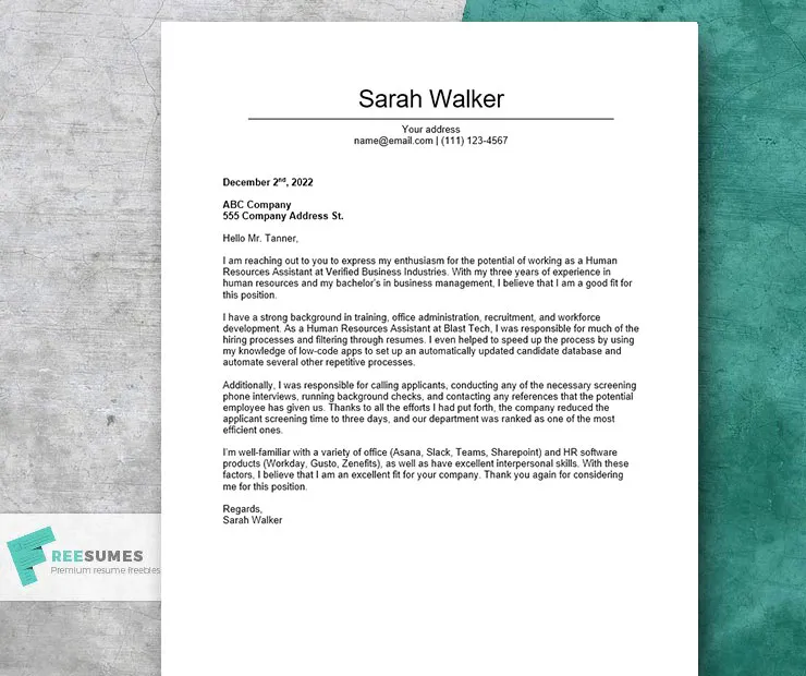 42536 hr assistant experience