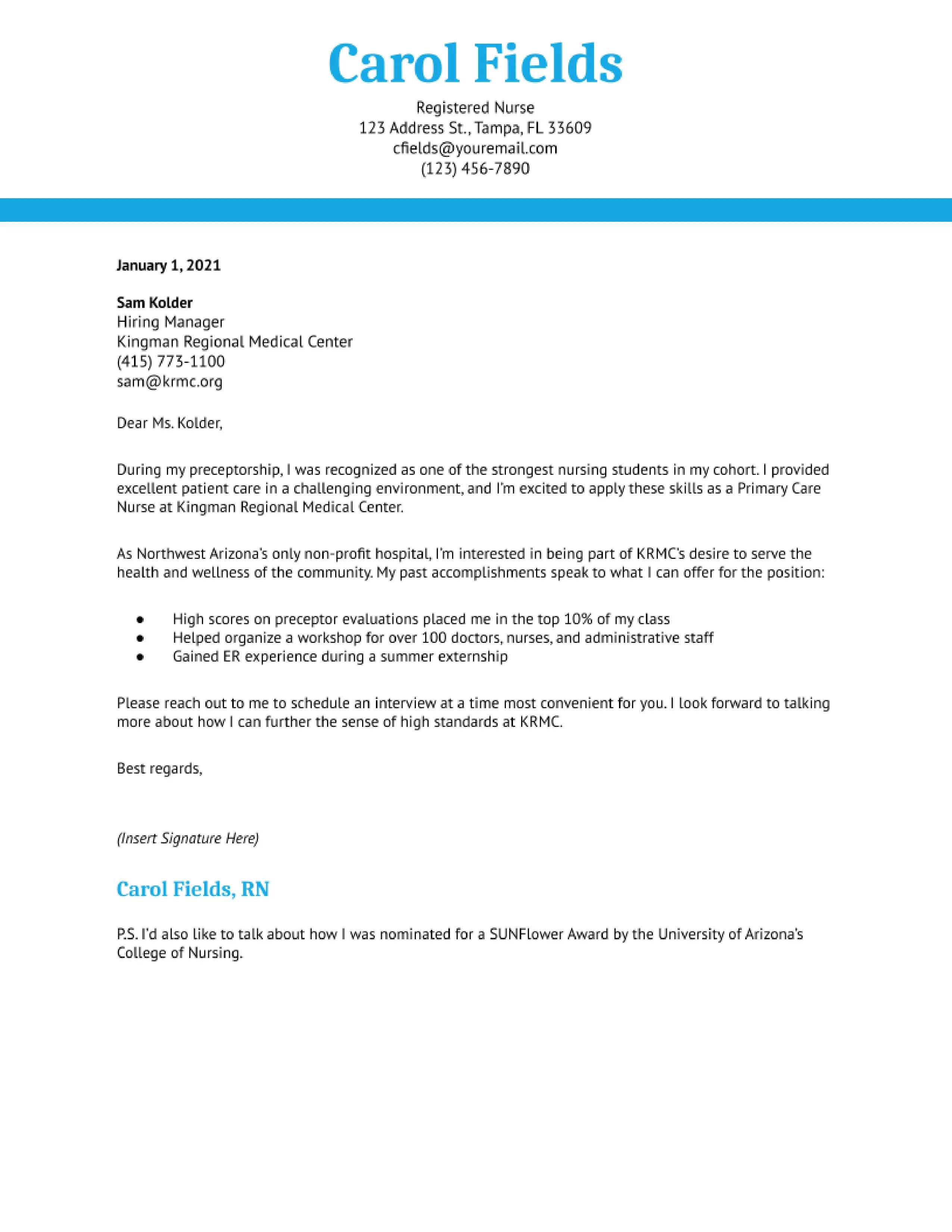 42537 formatting cover letter