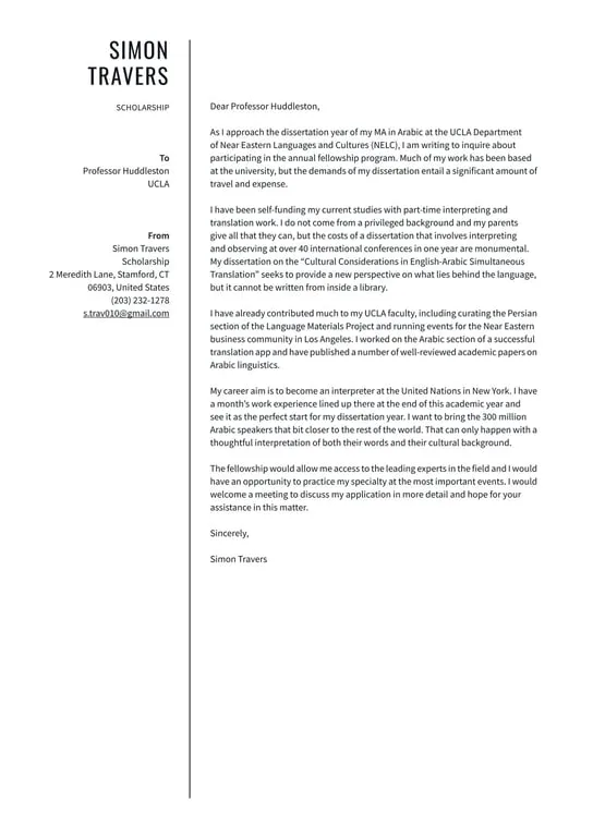 42539 scholarship cover letter writing