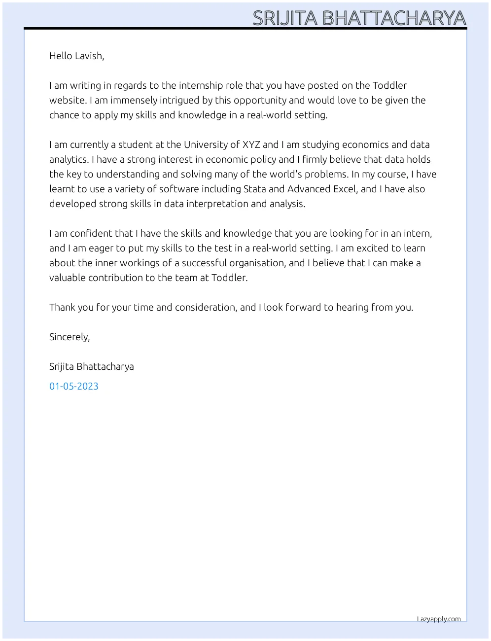 42543 cover letter formatting
