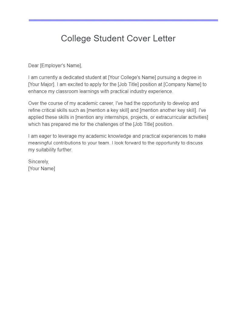 42543 student writing cover letter