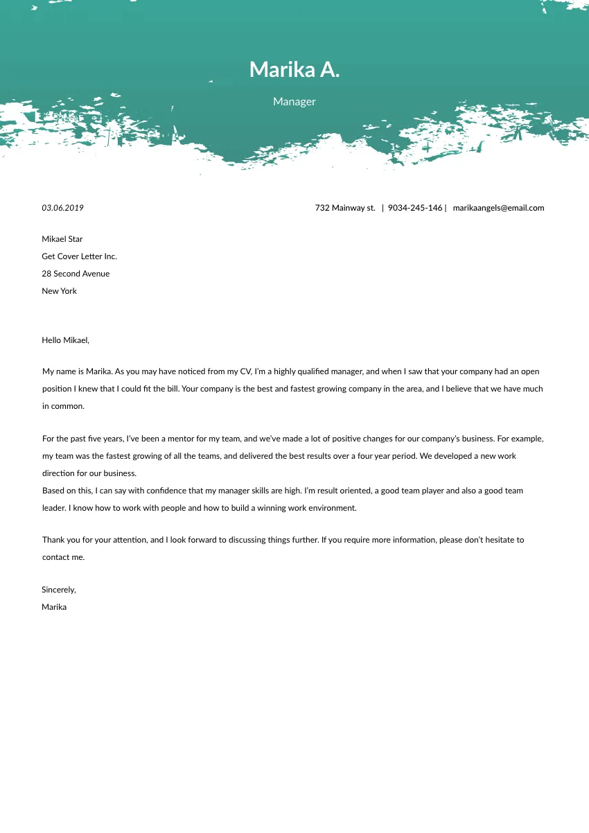 42545 cover letter formatting