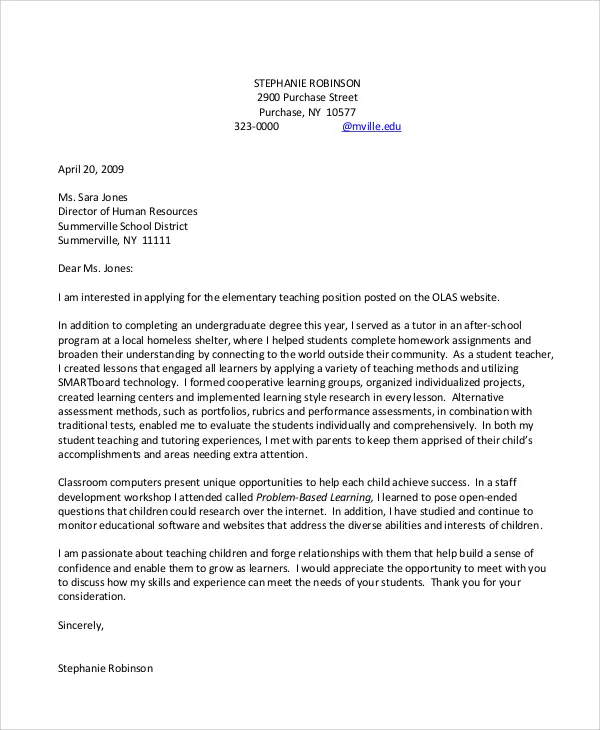 42550 cover letter tips