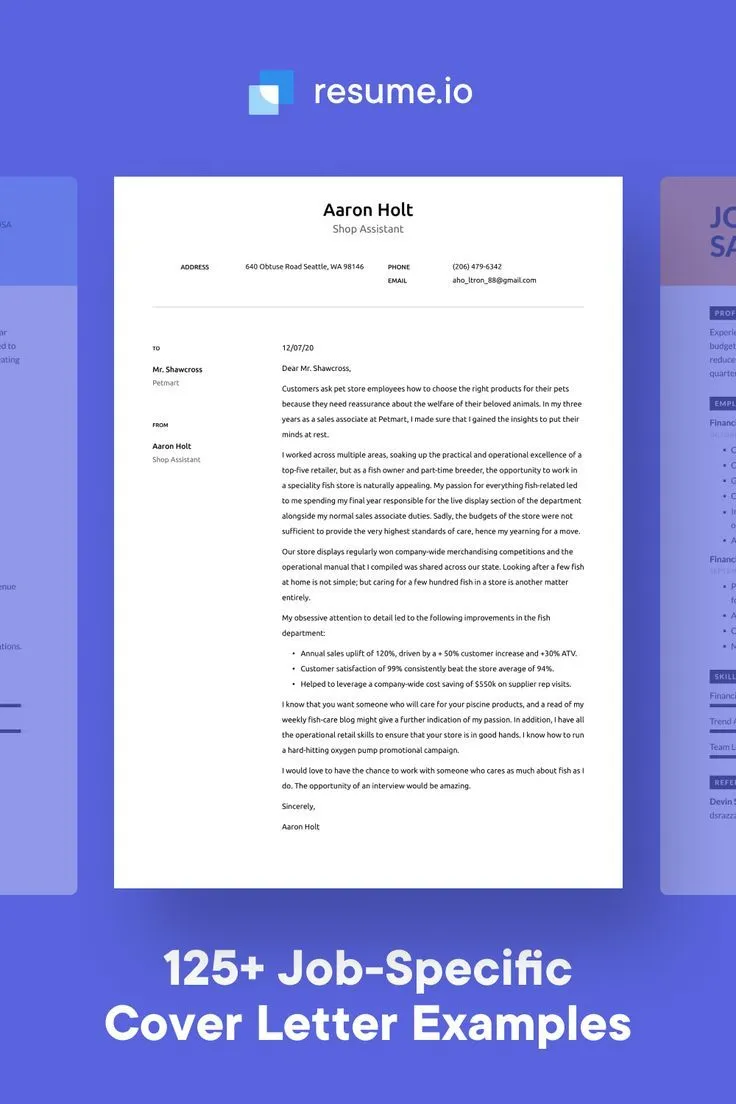 42551 entry level cover letter