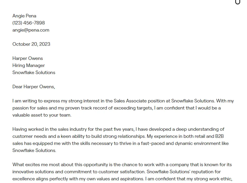 42551 results oriented cover letter