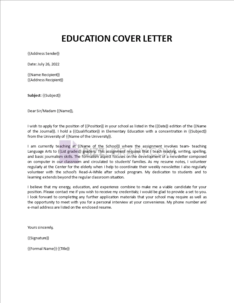 42560 cover letter format