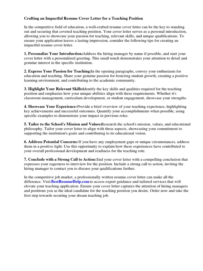 42560 teacher cover letter