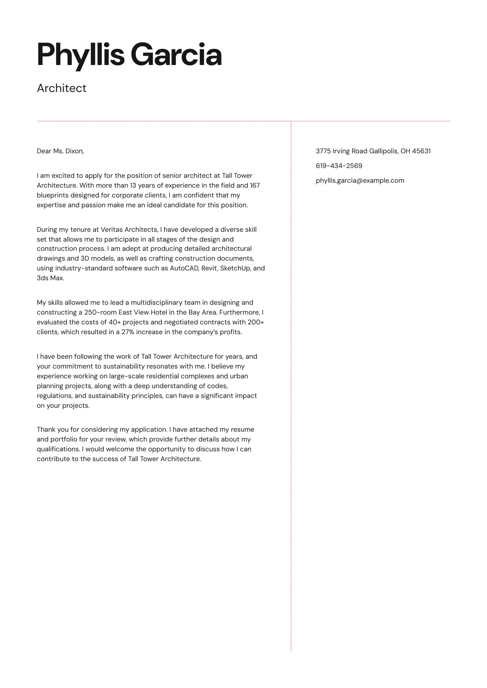 42580 architecture cover letter importance
