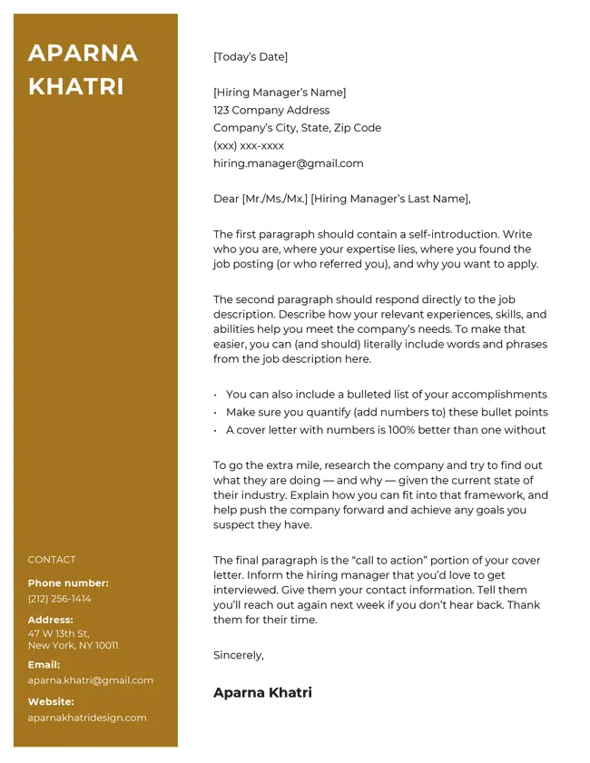 42586 cover letter formatting