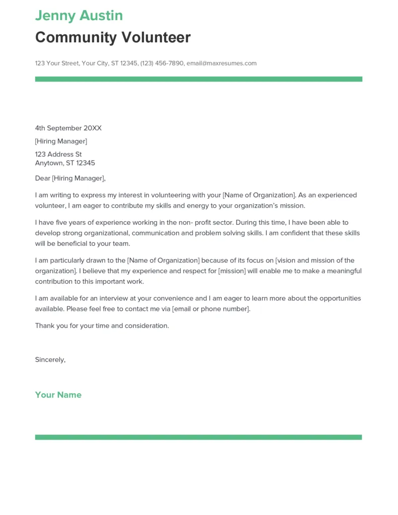 42599 volunteer formatting tips