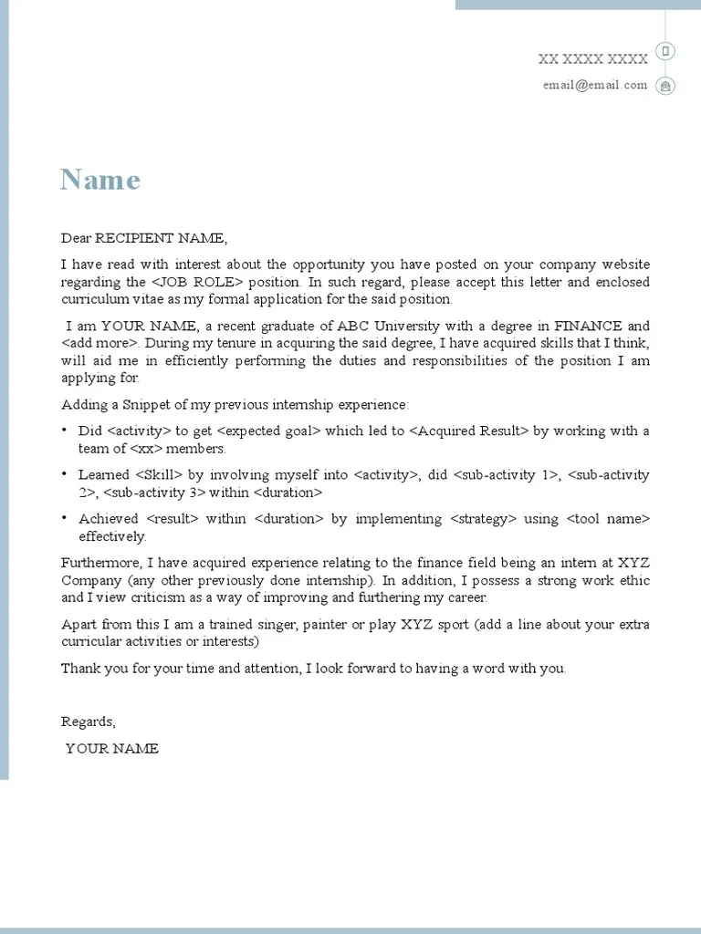 42602 finance cover letter writing