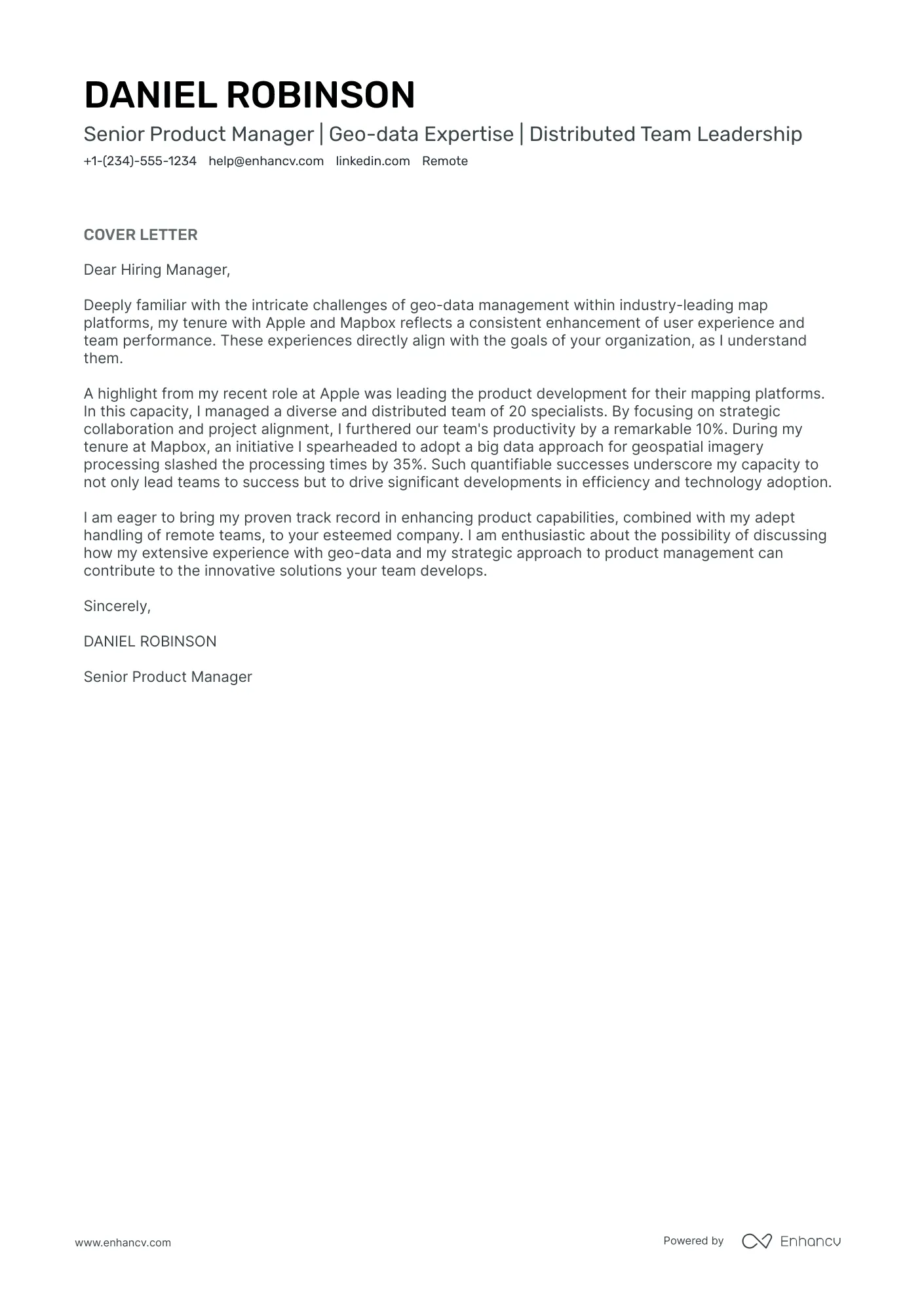 42603 cover letter formatting