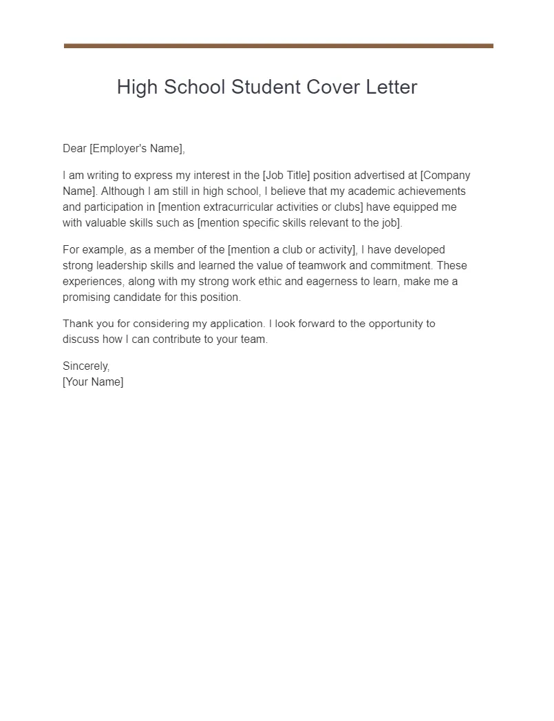 42616 cover letter high school students