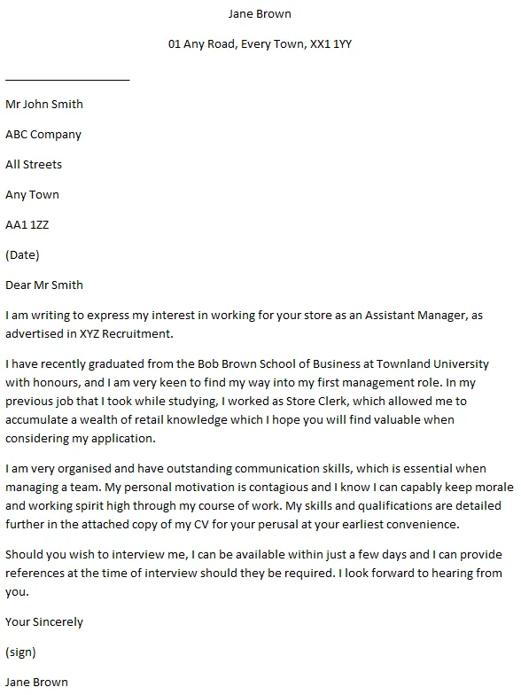 42619 cover letter formatting