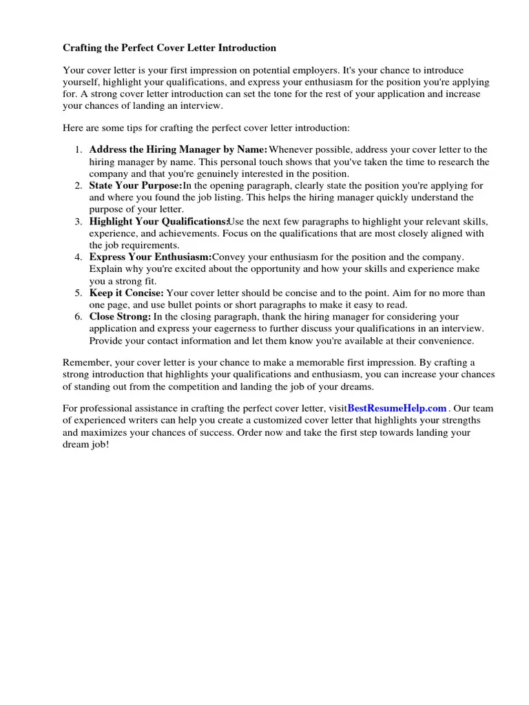 42621 cover letter intro importance