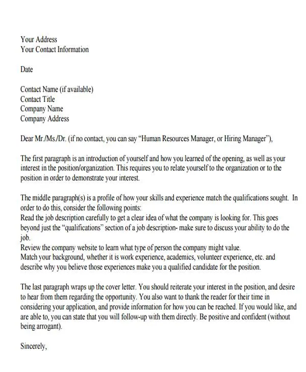42621 tailored cover letter