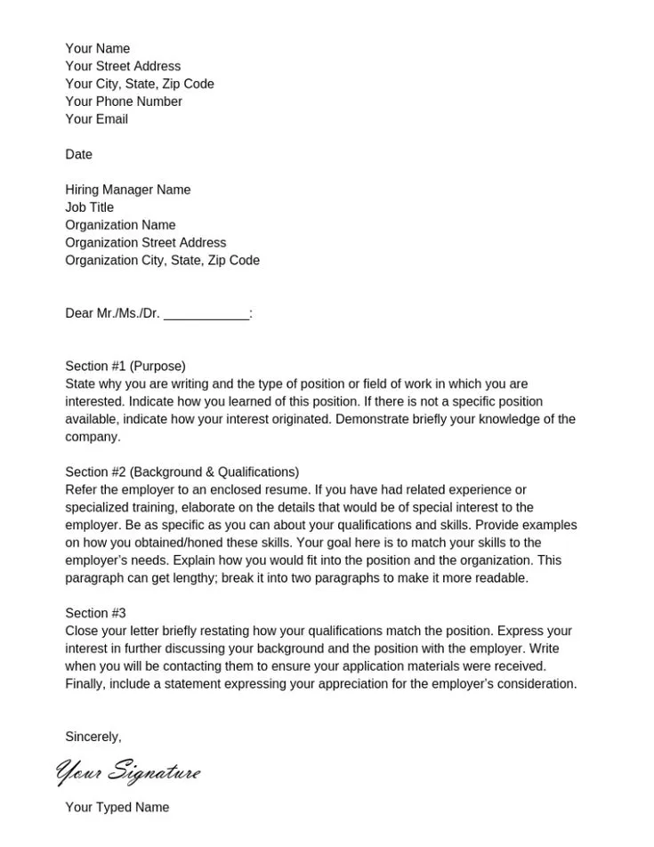42623 contact information cover letter