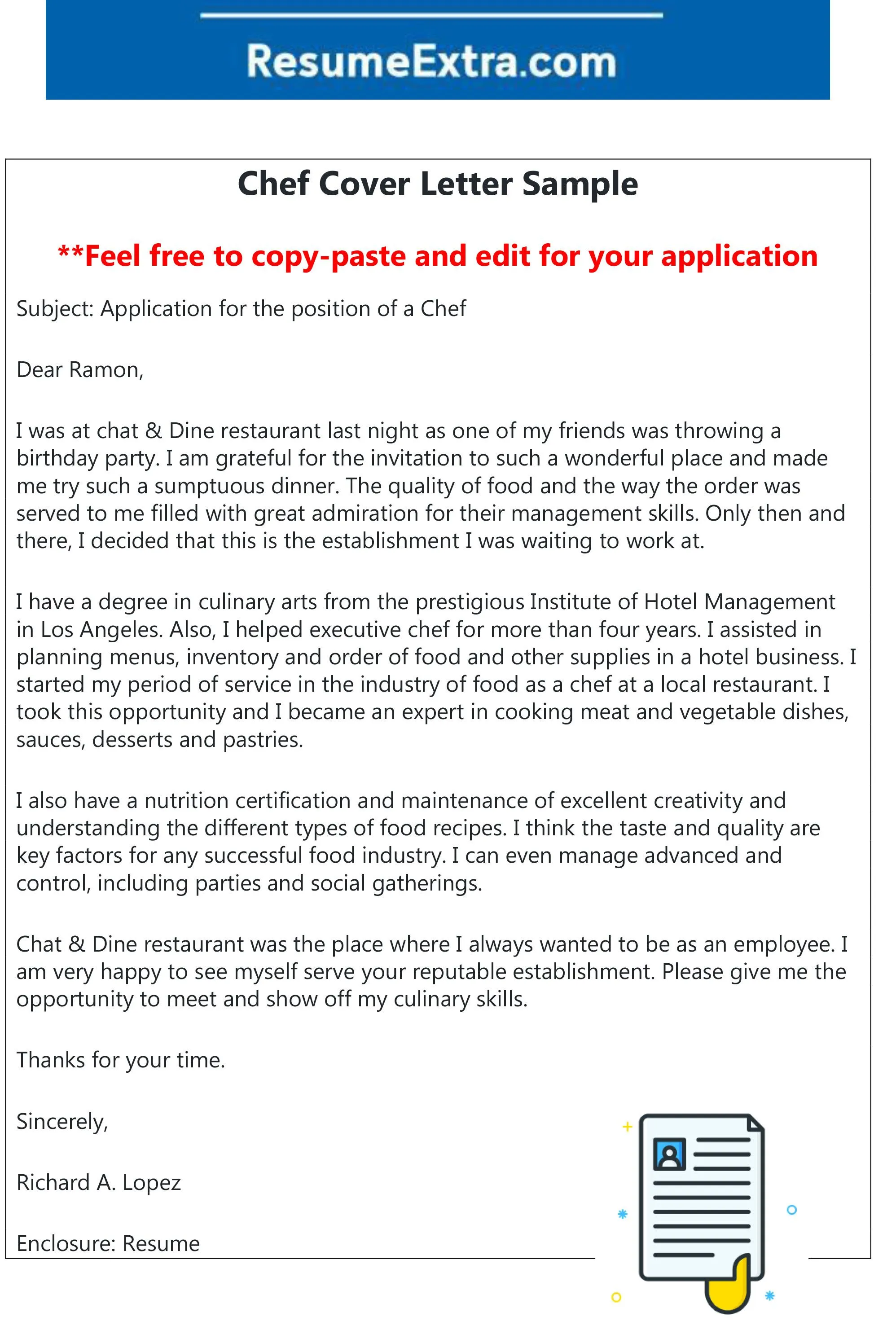 42624 chef restaurant knowledge