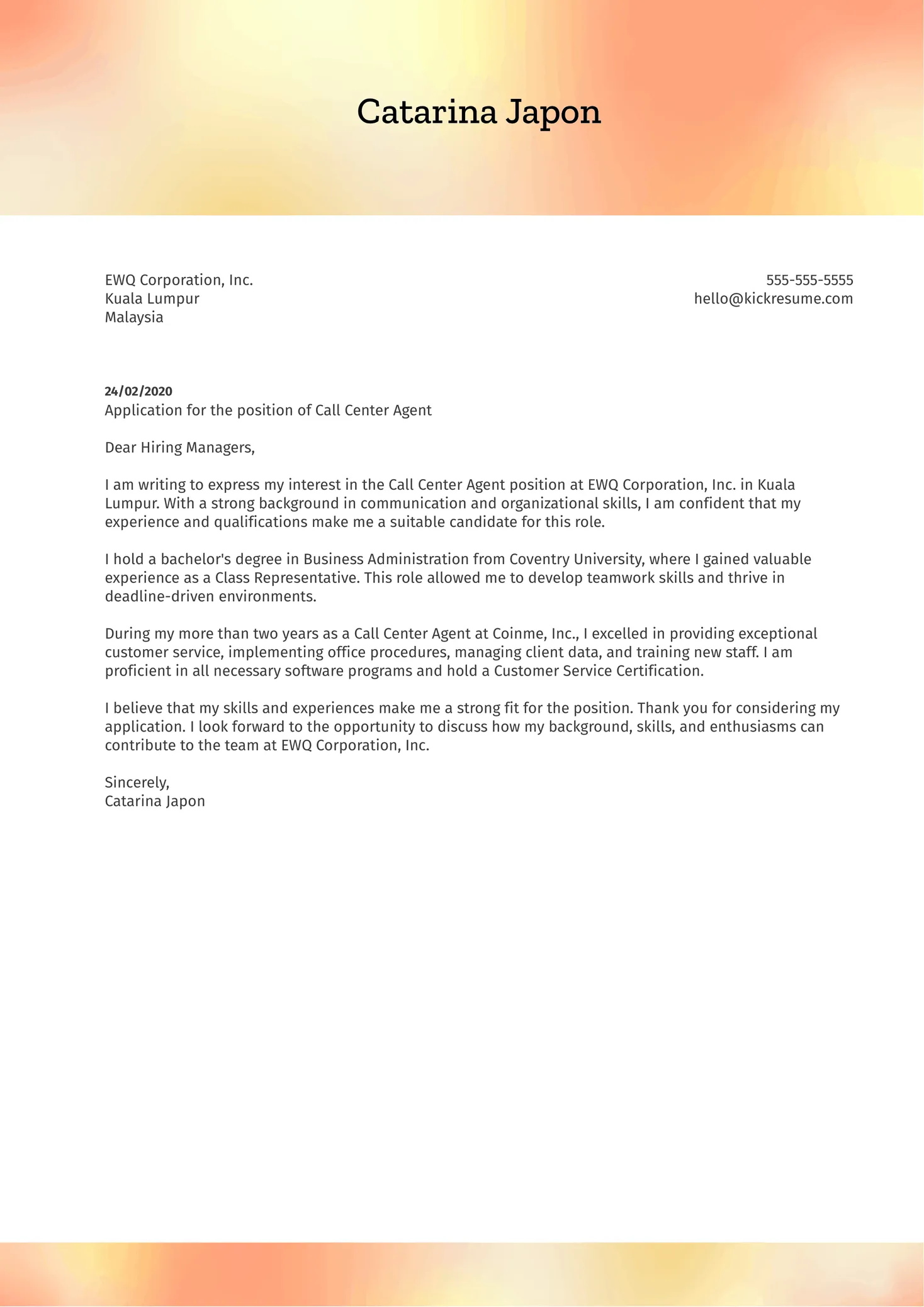 42628 cover letter formatting