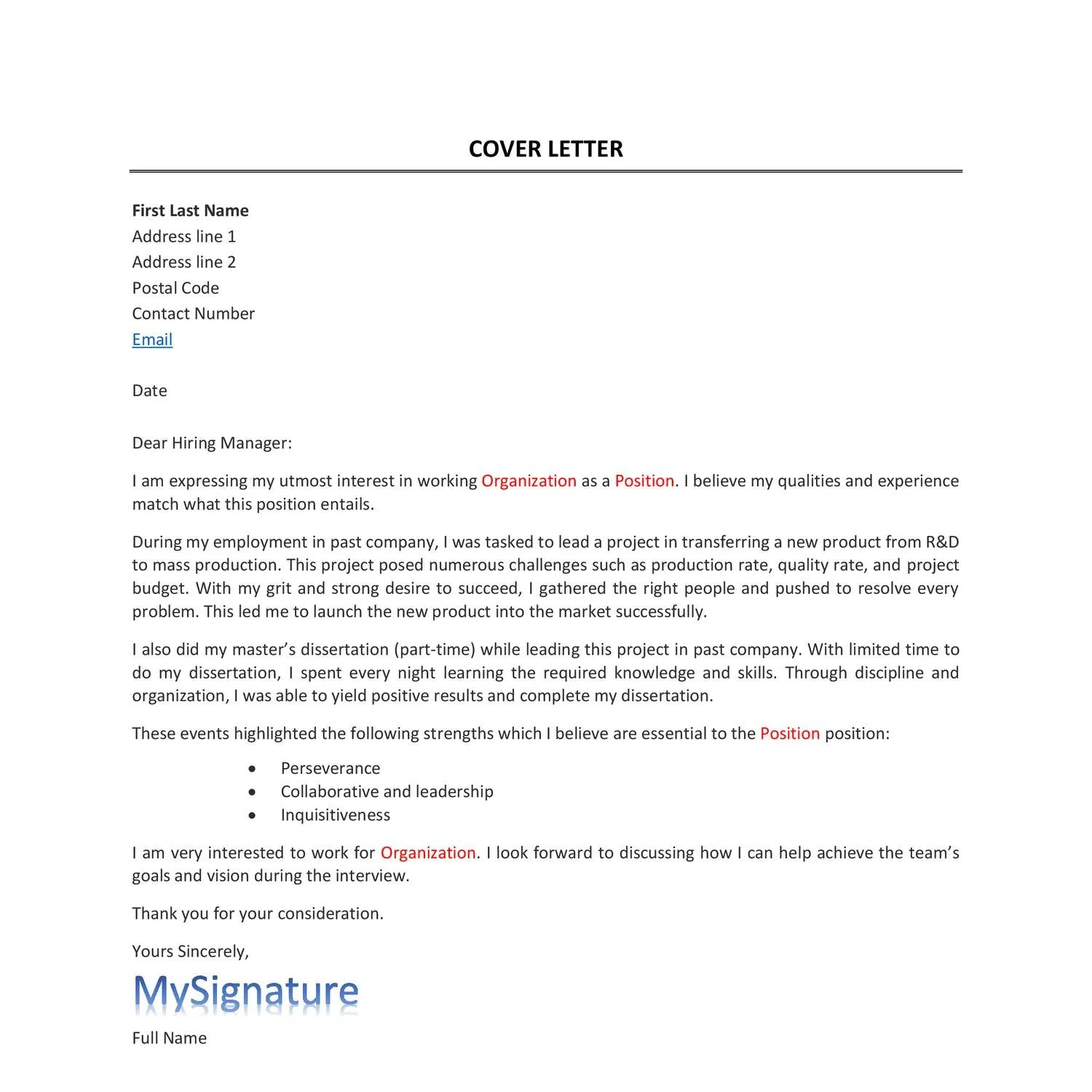 42632 engineering cover letter