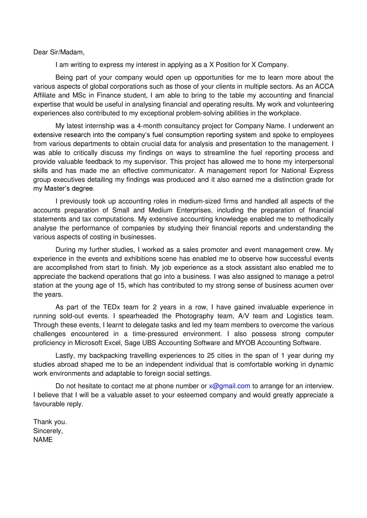 42632 marketing cover letter