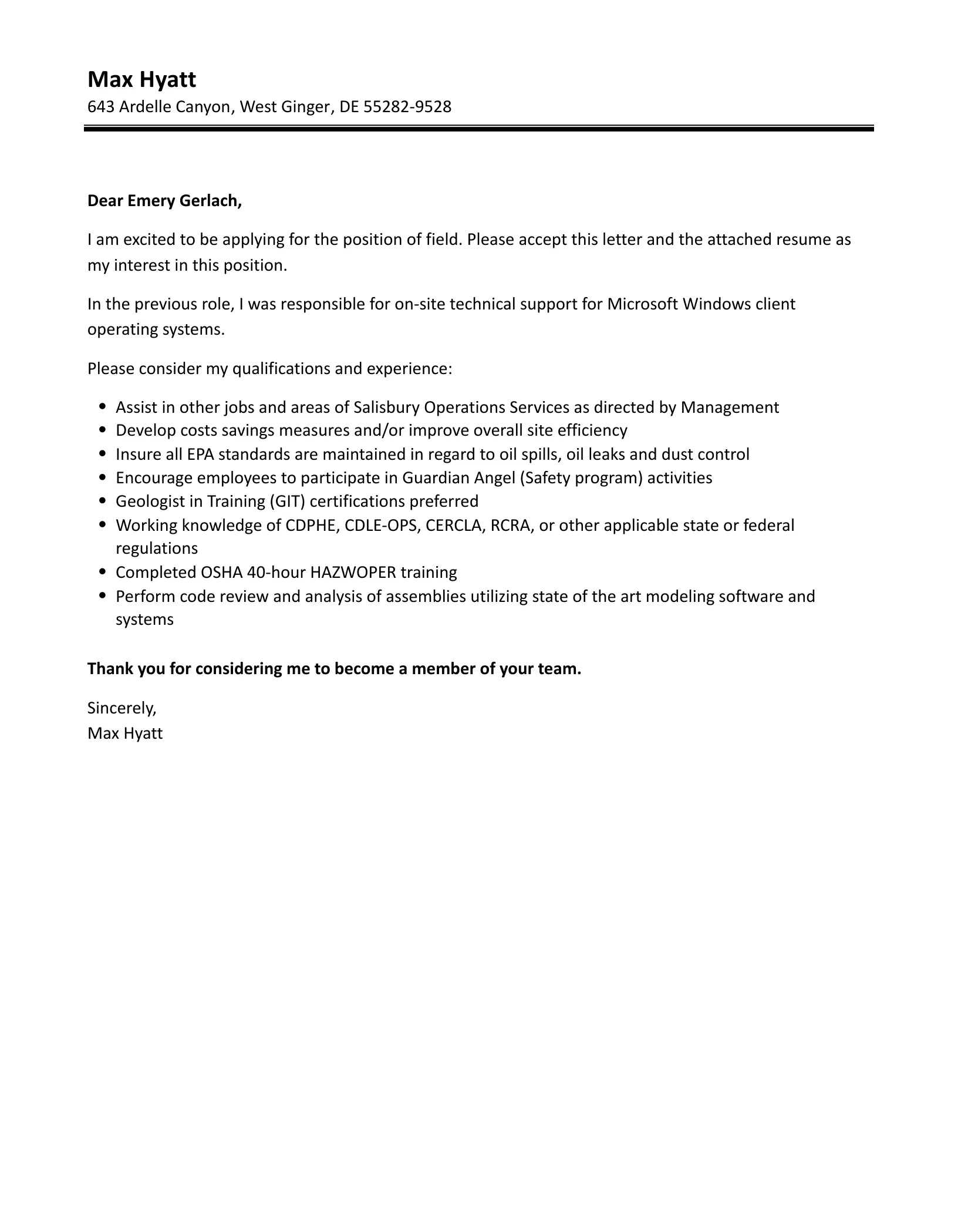 42636 cover letter opening