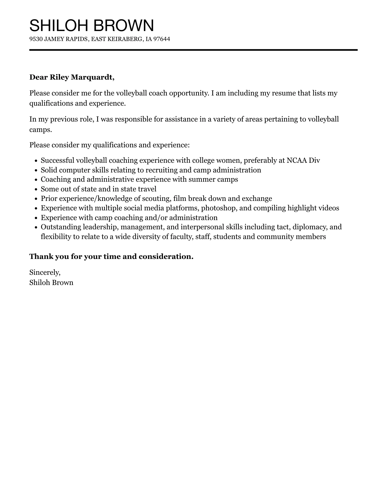 42646 volleyball coach experience