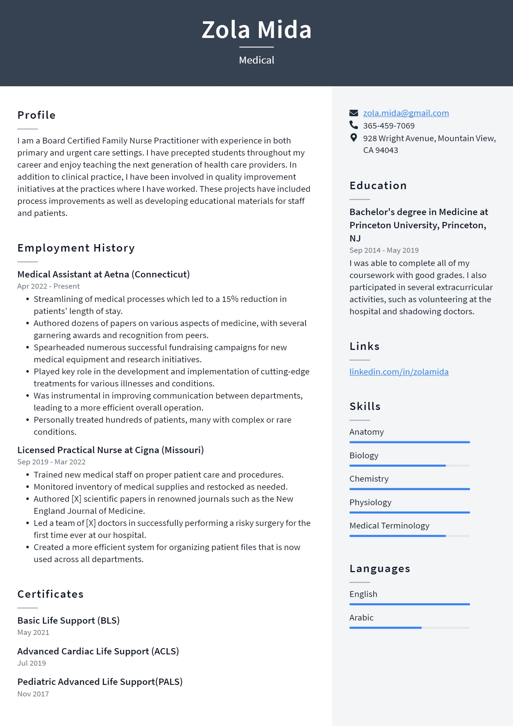 42656 medical cover letter keywords