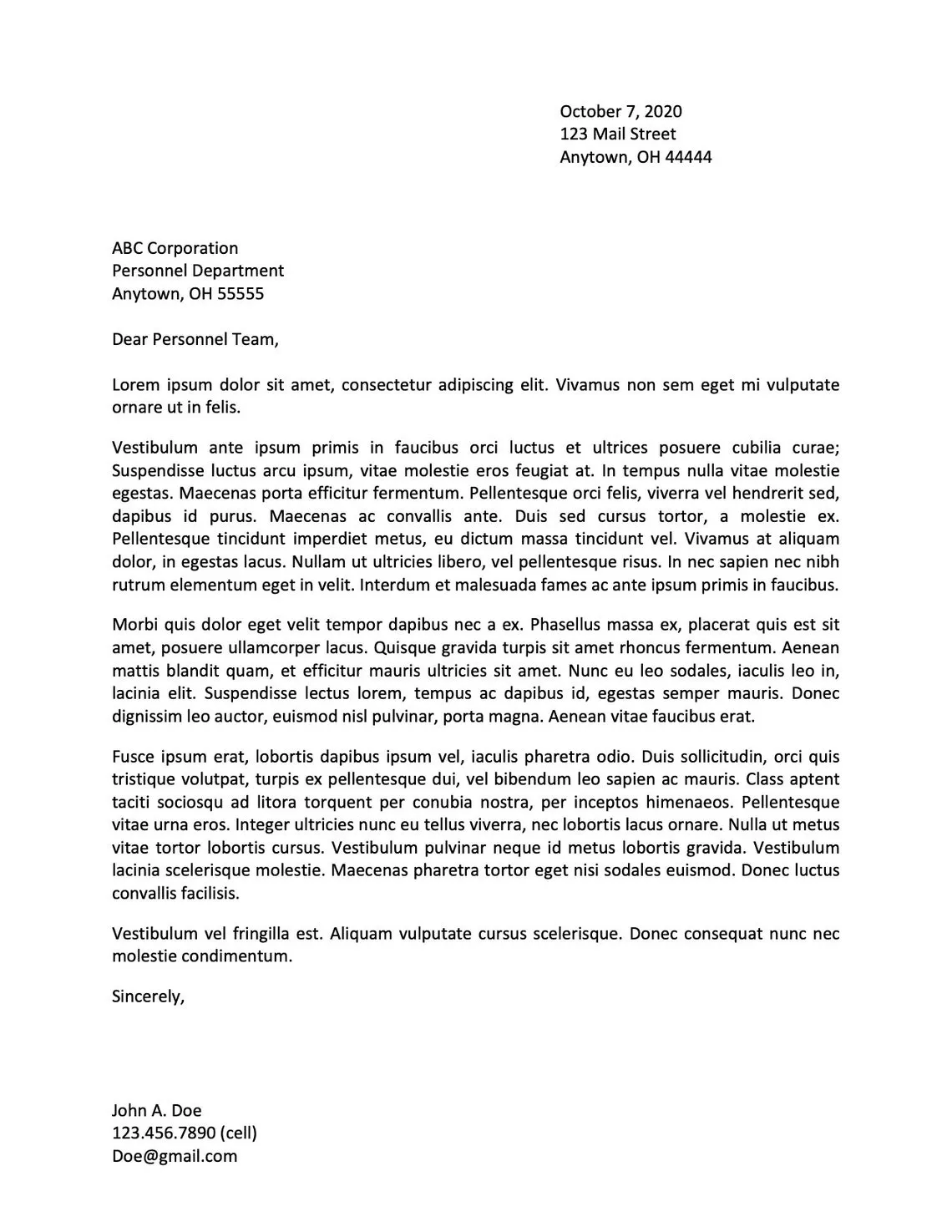 42659 cover letter purpose