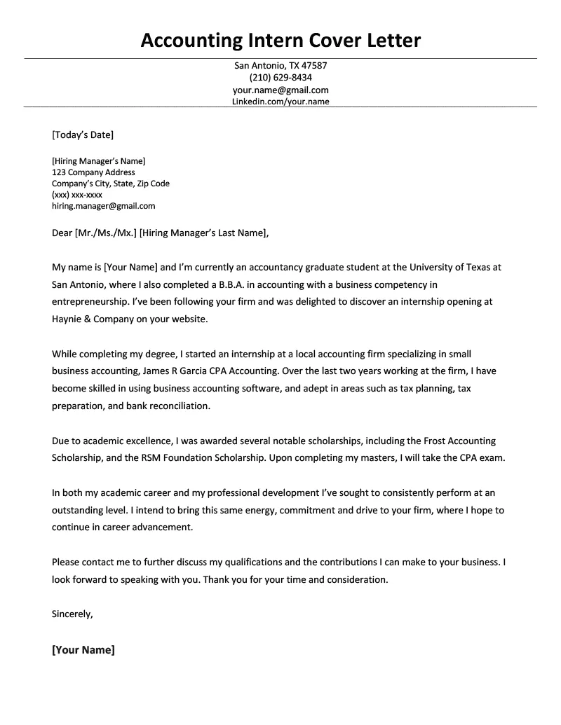 42664 student cover letter formatting