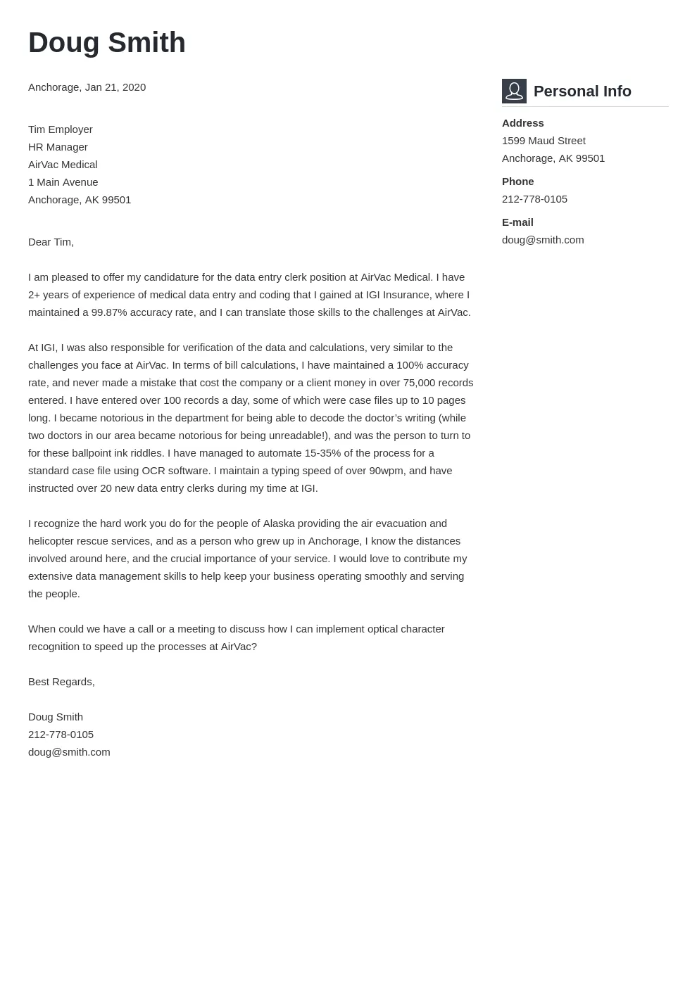 42666 cover letter formatting