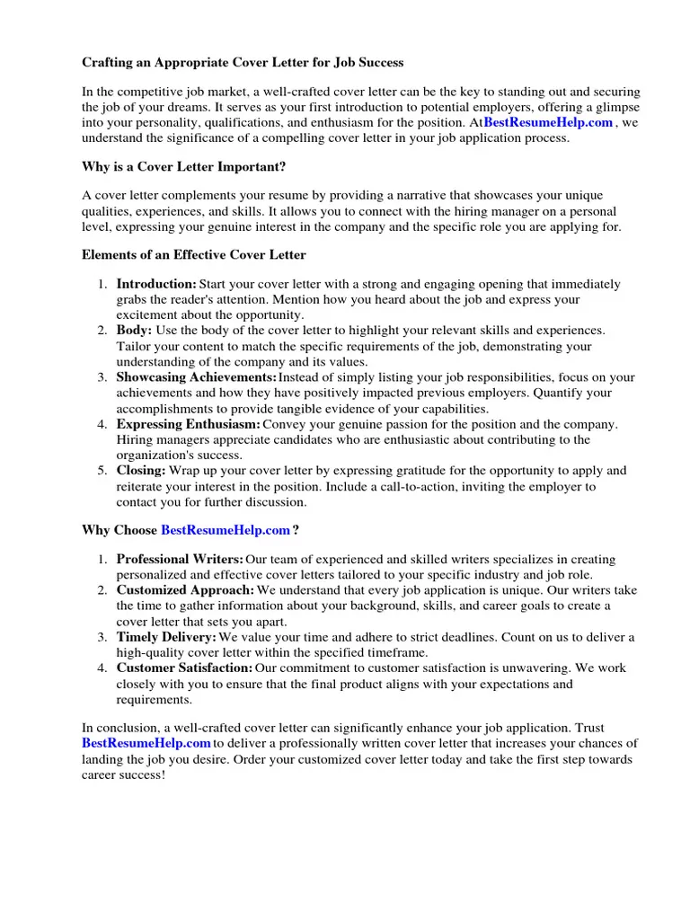 42676 cover letter importance