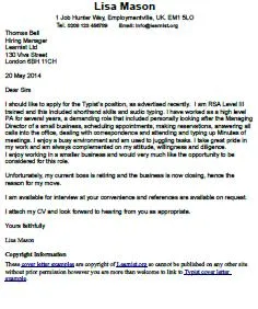 42702 clerk typist cover letter header