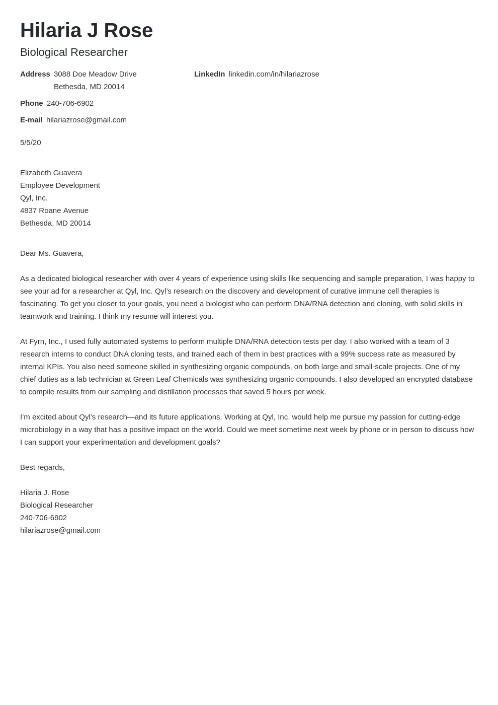 42712 internship cover letter