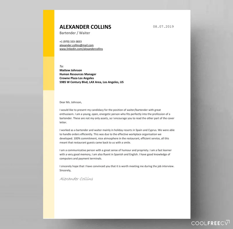 42719 skills experience cover letter