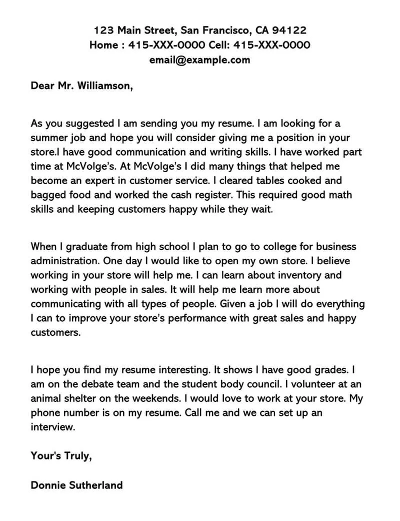 42720 cover letter format