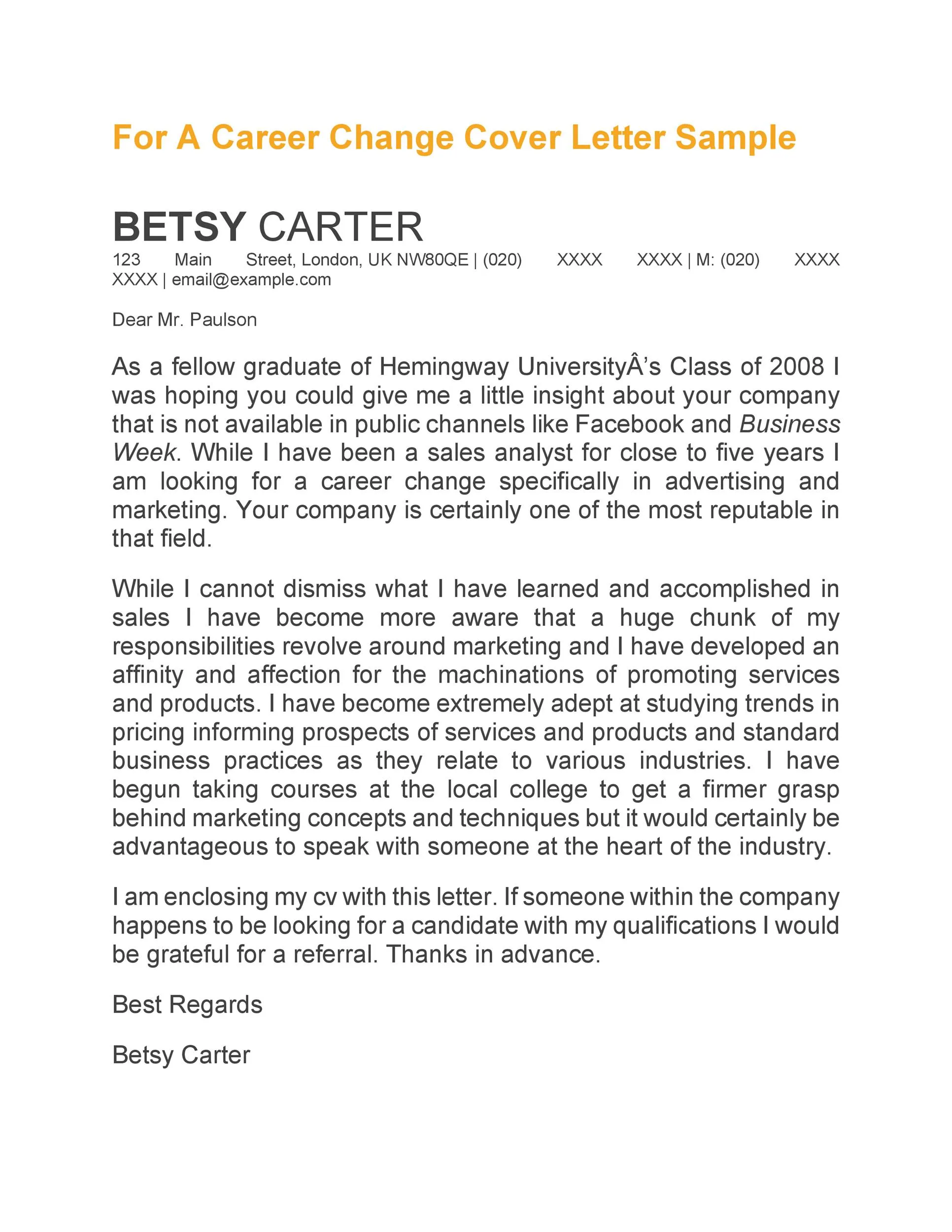42727 cover letter formatting