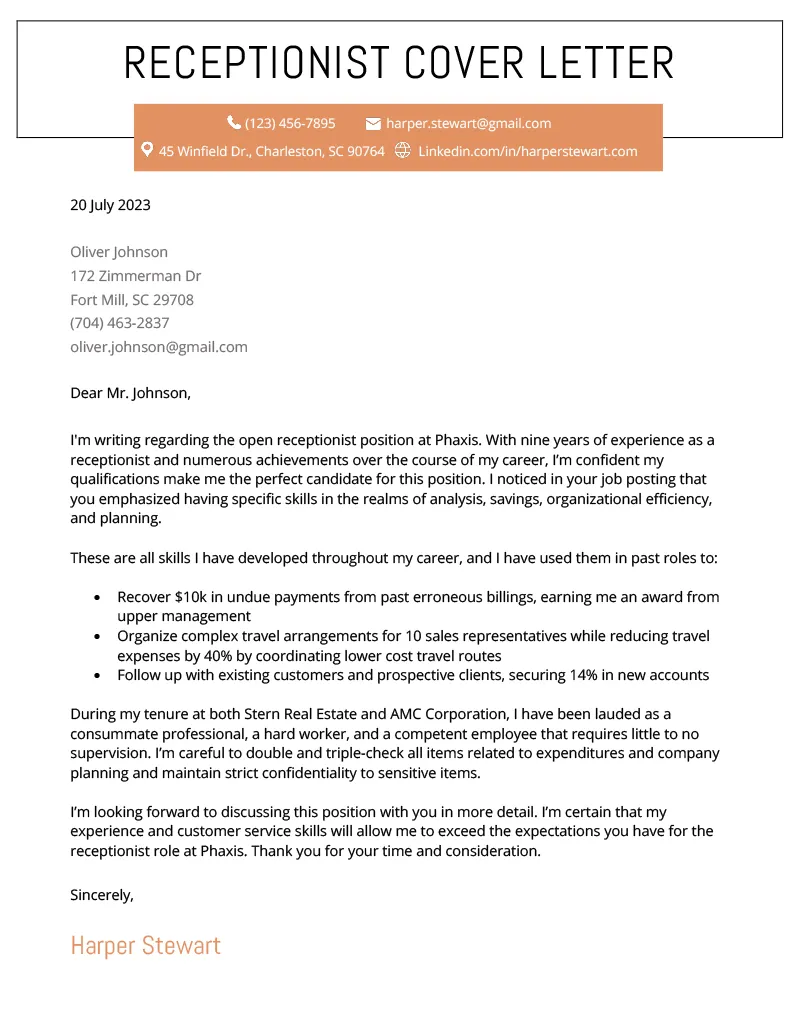 42732 cover letter format