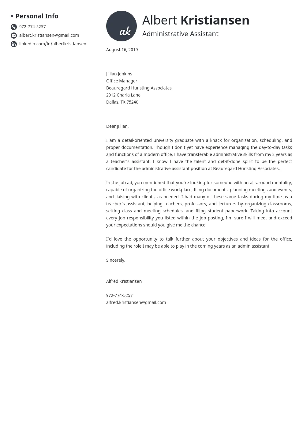 42735 cover letter importance