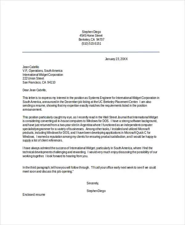 42740 cover letter skills