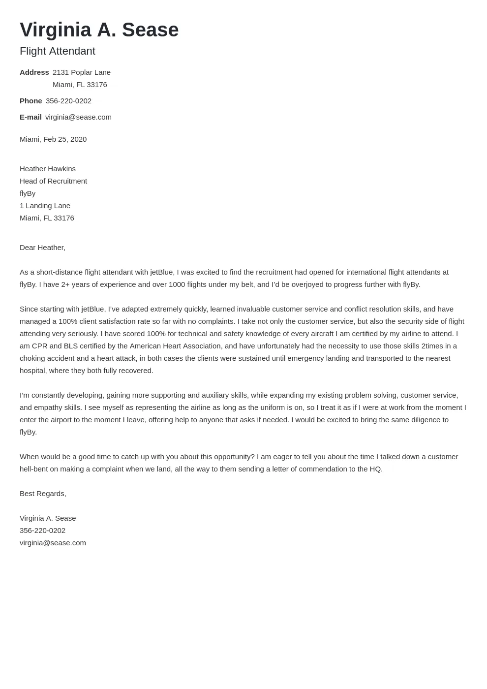 42741 cover letter formatting