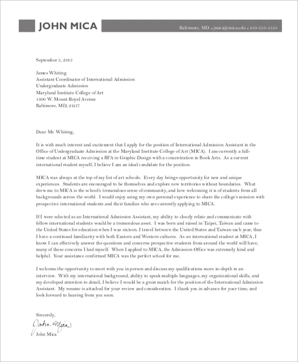 42742 header section cover letter