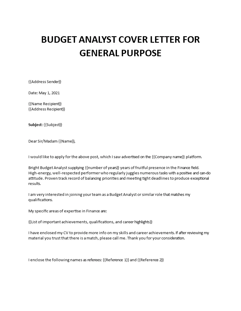 42755 budget proposal cover letter elements